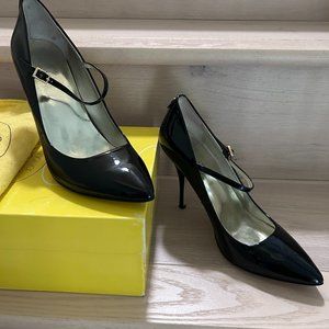 Guess black patent high heel with strap size 7.5
